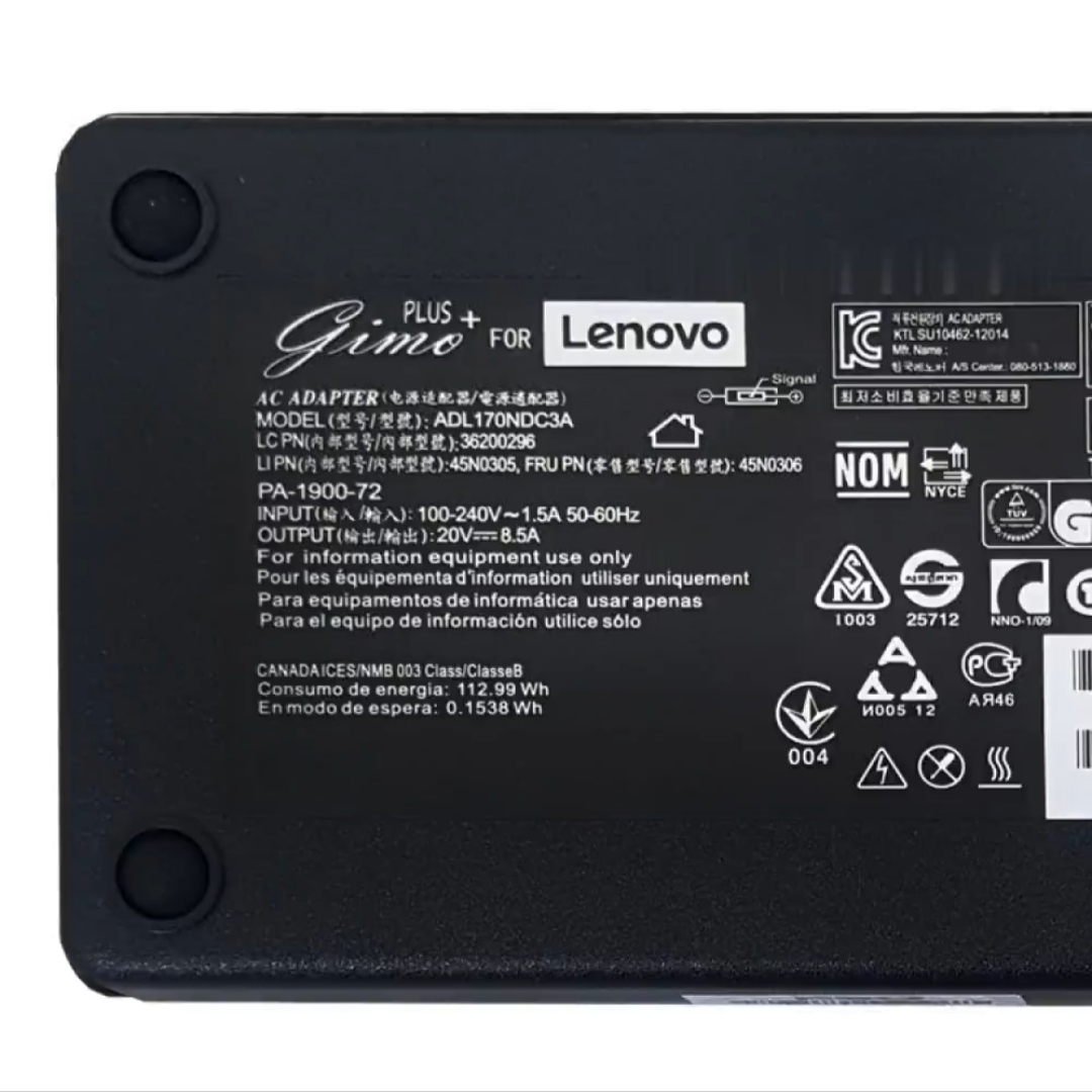 آداپتور لپ تاپ لنوو 20V 8.5A Gimo Plus سر یو اس بی - تصویر 2