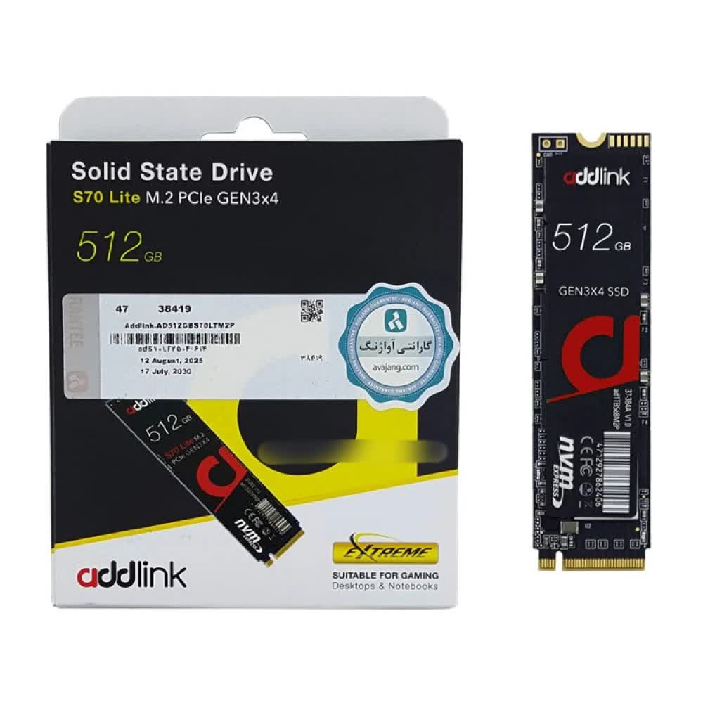 هارد SSD لپ تاپ 512 گیگابایت Addlink M.2 NVME 2280 S70