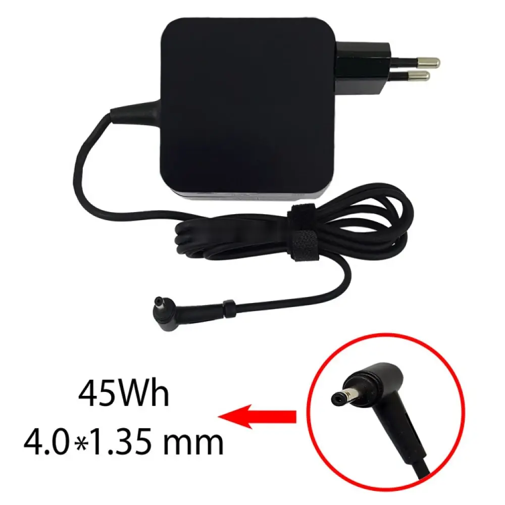 آداپتور لپ تاپ ایسوس 19V 2.37A مربعی زنبوکی سرفیش بزرگ-اورجینال 4*1.35mm