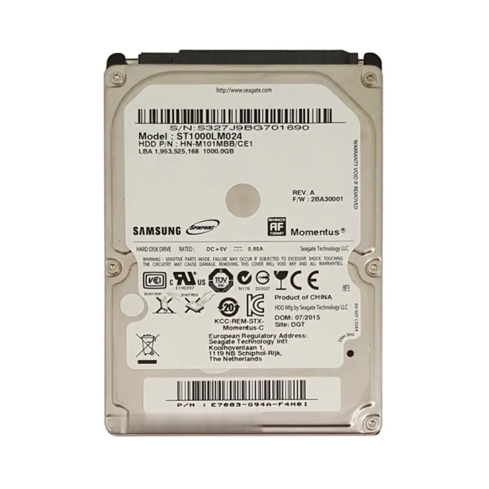 هارد HDD لپ تاپ 1 ترابایت سامسونگ Sata 5400RPM-Refurbish