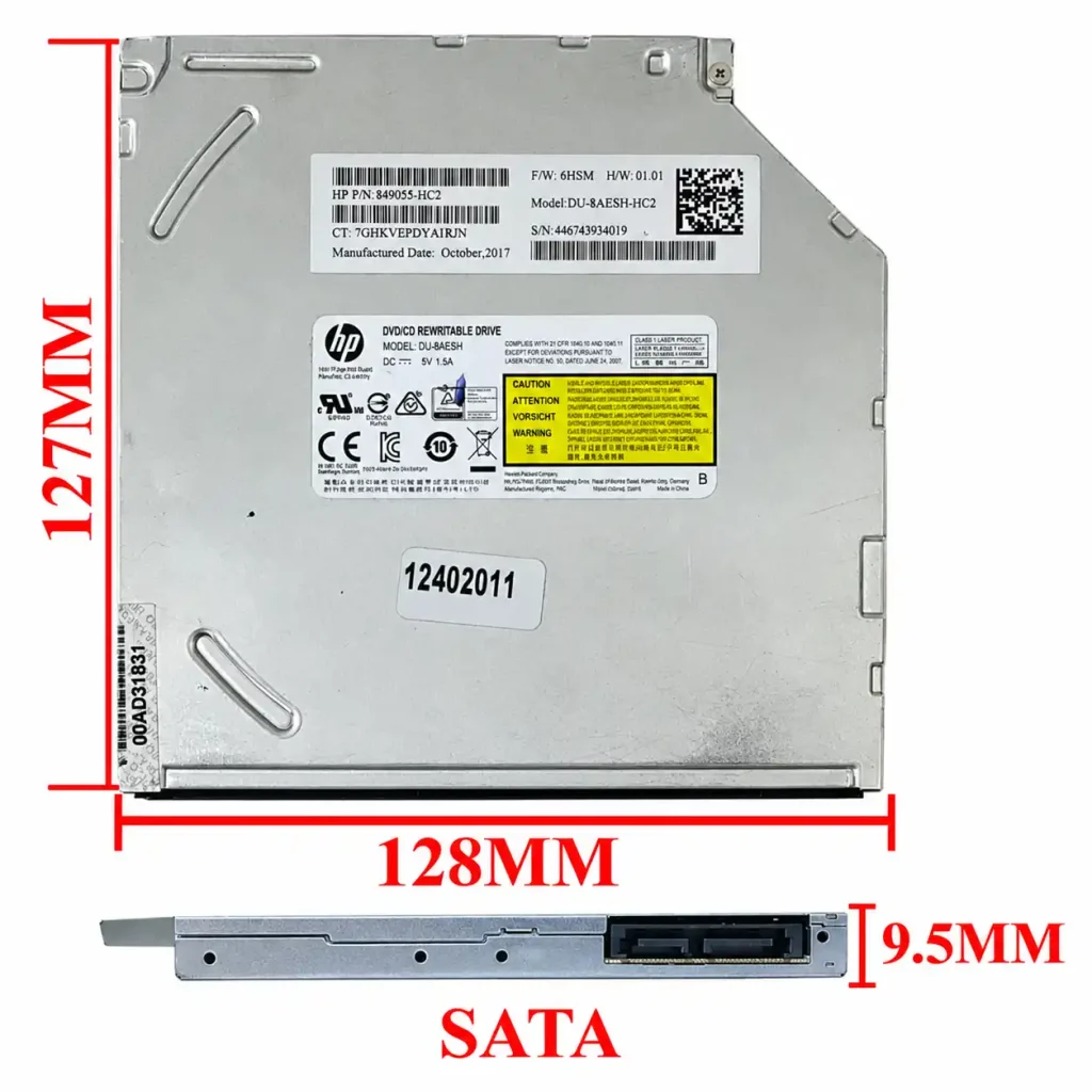 درایو لپ تاپ دی وی دی رایتر اچ پی Sata Superslim 9.5mm ریفر