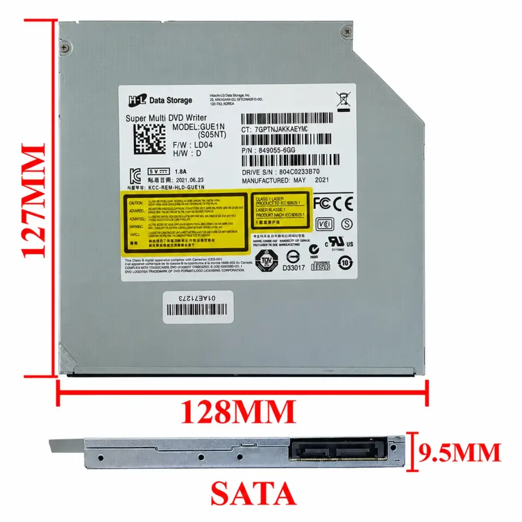 درایو لپ تاپ دی وی دی رایتر H.L Sata SuperSlim 9.5mm ریفر